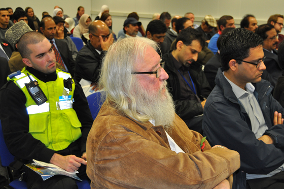 Mahmood Threlkeld at a Peace Meeting in Middlesbrough 2013
